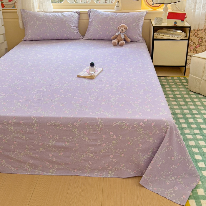 91家纺网 家纺一手货源 找家纺 纽缦家纺 2025新款云感提花双层纱床单 恋如青柠香