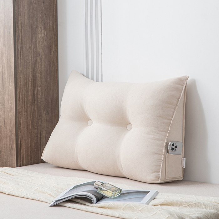 91家纺网 家纺一手货源 找家纺 美达人2025新款韩国绒三角靠背 三角单人 奶油白