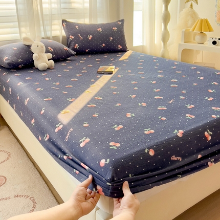 纽缦家纺 2025新款云感提花双层纱床笠 大吉大厘