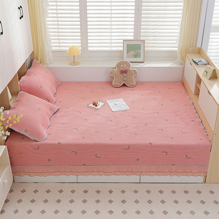 91家纺网 家纺一手货源 找家纺 手艺人2025新款亲肤舒适纯棉A类不防滑炕盖榻榻米炕垫AK01-AK06 AK02粉