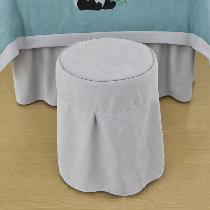 91家纺网 家纺一手货源 找家纺 不打烊家纺 2025新款贡缎绣花熊猫系列美容床罩 绿色拼灰色