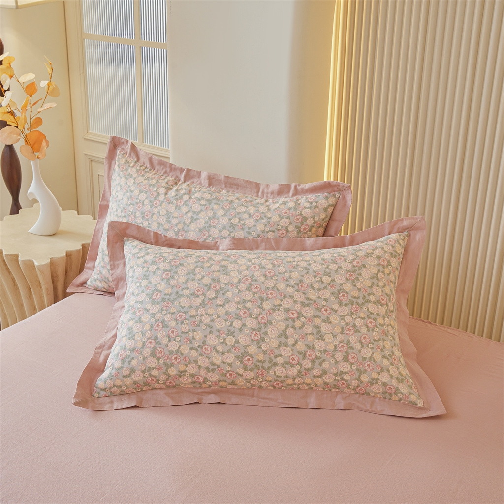 91家纺网 家纺一手货源 找家纺 缦彩 【加微信送买家秀】2025年纯棉母婴级双层纱双拼公主风床裙 紫檀玫瑰