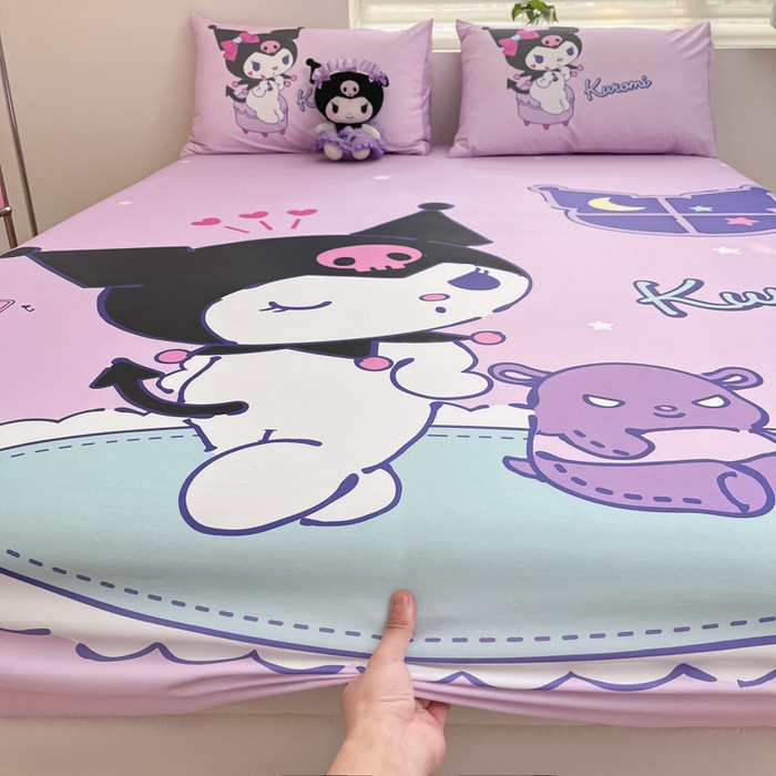 91家纺网 家纺一手货源 找家纺 金爱家 2025新款三丽欧全棉大版单品--床笠 棉单品-音乐库洛米