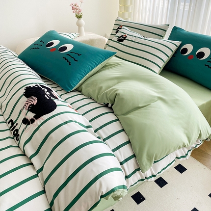 91家纺网 家纺一手货源 找家纺 （总）眷恋家纺 2025新款多巴胺亲肤水洗棉毛巾绣四件套