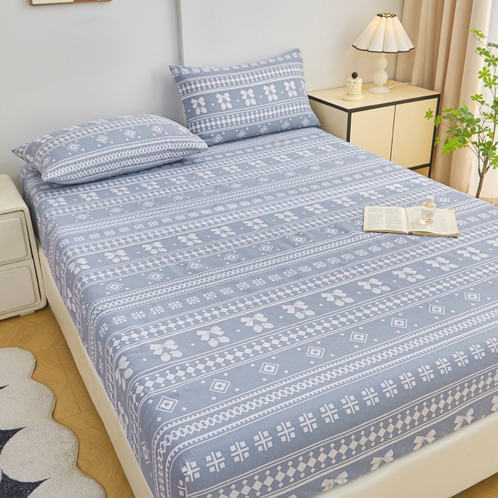 91家纺网 家纺一手货源 找家纺 首爱2025新款原棉老粗布床笠支持特殊规格定制 常年不断货 大批量供应  草莓格灰