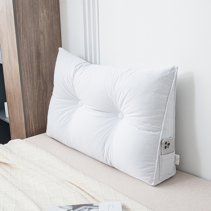 91家纺网 家纺一手货源 找家纺 美达人2025新款麻布珍珠棉三角靠背 亚麻单人屿白