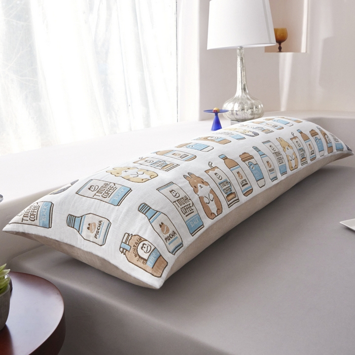 91家纺网 家纺一手货源 找家纺 爱港家纺 2025新款全棉纱布长枕套，双人 单人 情侣款纯棉枕套 百味人生