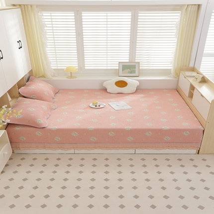 手艺人2025新款亲肤舒适纯棉A类不防滑炕盖榻榻米炕垫AK01-AK06 AK06粉
