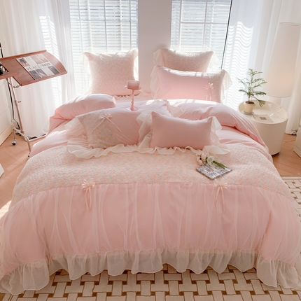 91家纺网 家纺一手货源 找家纺 （总）吾欢心2025新款彩色立体玫瑰戴安娜系列四件套