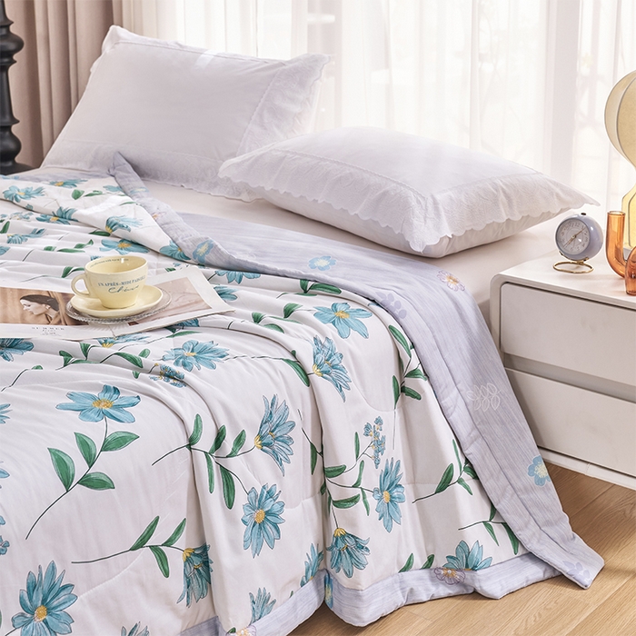 91家纺网 家纺一手货源 找家纺 羽梦家纺2025新款新疆棉花全棉夏凉被 梦田兰