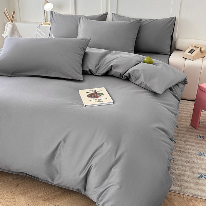 91家纺网 家纺一手货源 找家纺 卢赛尔 2025新款全13372纯色单被套 高级灰