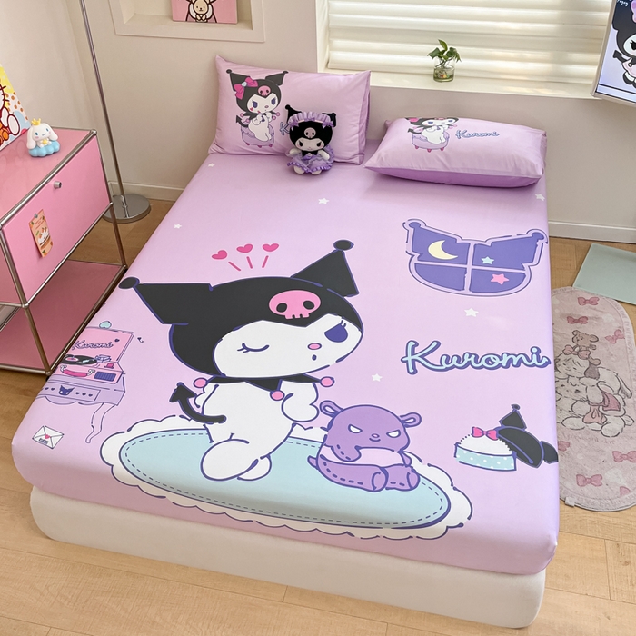 91家纺网 家纺一手货源 找家纺 金爱家 2025新款三丽欧全棉大版单品--床笠 棉单品-音乐库洛米