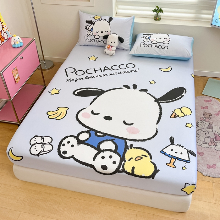 91家纺网 家纺一手货源 找家纺 金爱家 2025新款三丽欧全棉大版单品--床笠 棉单品-香蕉帕哈狗