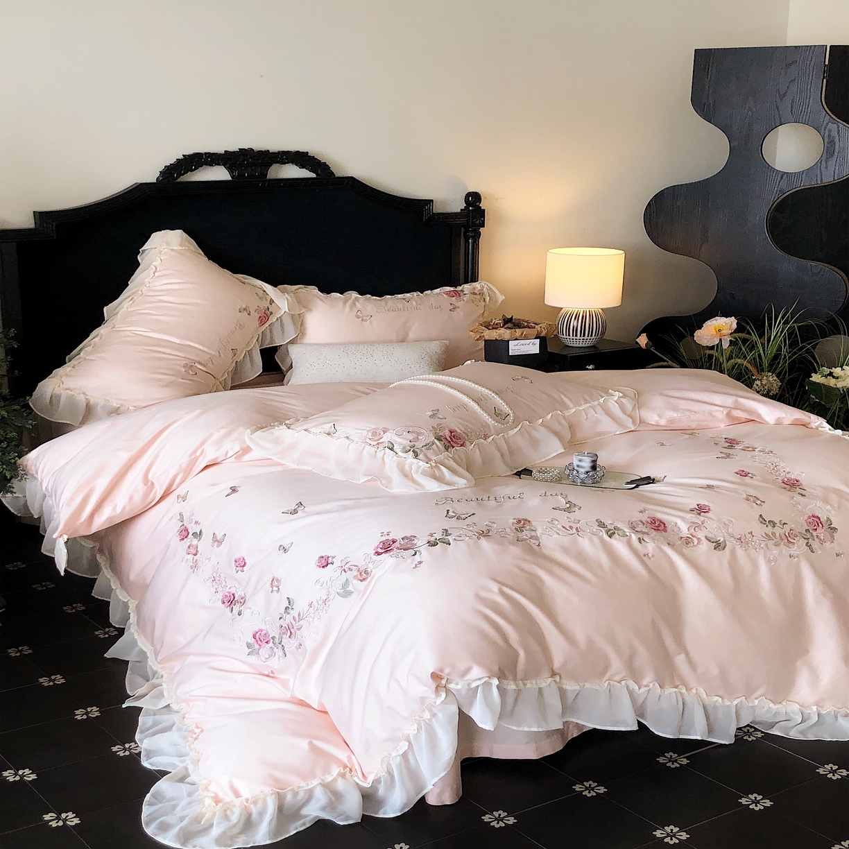 91家纺网 家纺一手货源 找家纺 馨蕊家居  2025年春夏新品100S高奢简约长绒棉系列—棉春溪 春溪-初夏粉