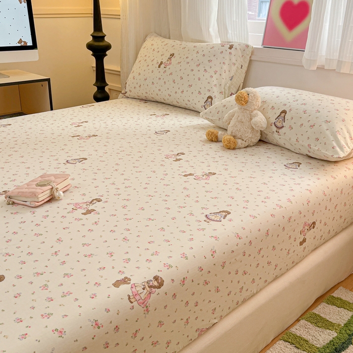 91家纺网 家纺一手货源 找家纺 博雅 2025新款全棉A类双层纱床笠 奇遇秘境