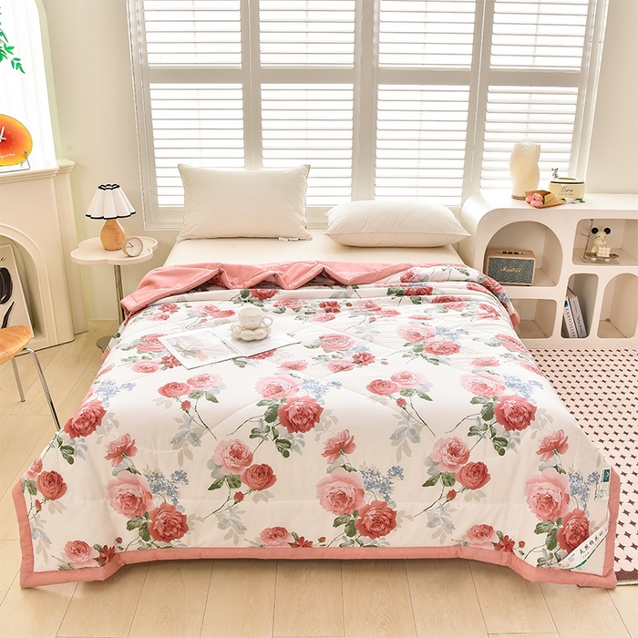 91家纺网 家纺一手货源 找家纺 羽梦家纺2025新款新疆棉花全棉夏凉被 锦上添花