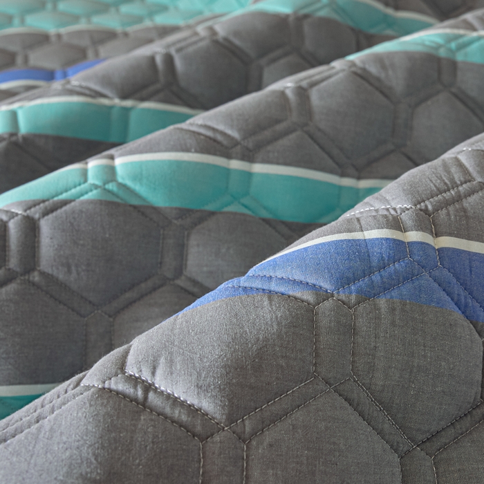 91家纺网 家纺一手货源 找家纺 雪云美2025新款A类全棉色织水洗棉夹棉床笠大豆床罩床垫保护套可定制 江南 灰