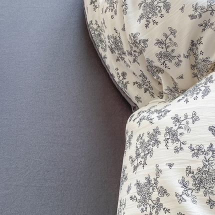 富缦庭2025新款A类针织双层纱四件套暗香灰