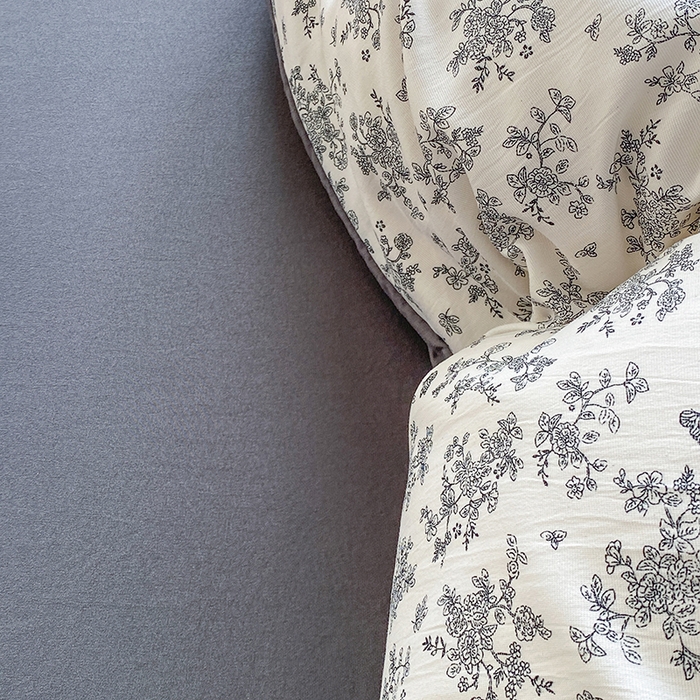 91家纺网 家纺一手货源 找家纺 富缦庭2025新款A类针织双层纱四件套暗香灰