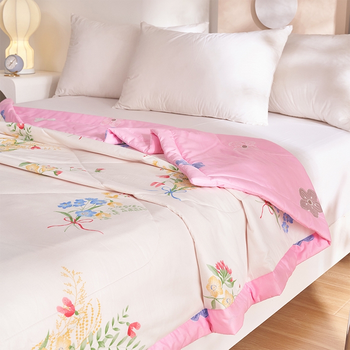 91家纺网 家纺一手货源 找家纺 羽梦家纺2025新款新疆棉花全棉夏凉被 手捧花