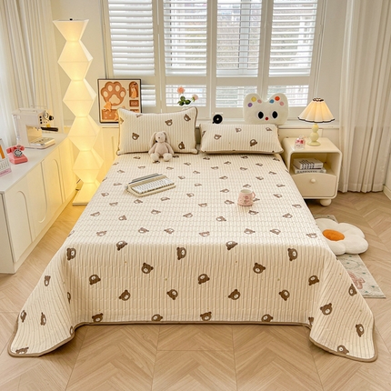 91家纺网 家纺一手货源 找家纺 （总）雅萱家纺  2025新款双面全棉印花床盖三件套