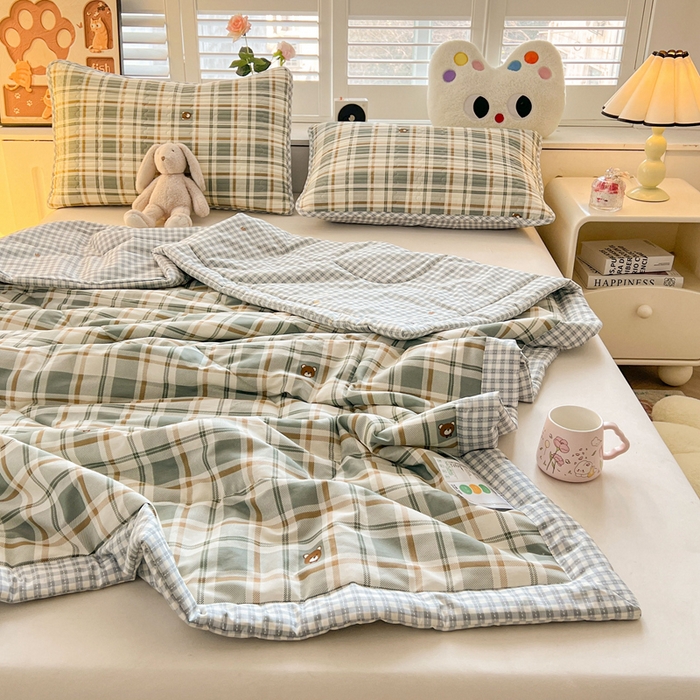 91家纺网 家纺一手货源 找家纺 雅萱家纺  2025新款全棉夏被套件 酷锐熊