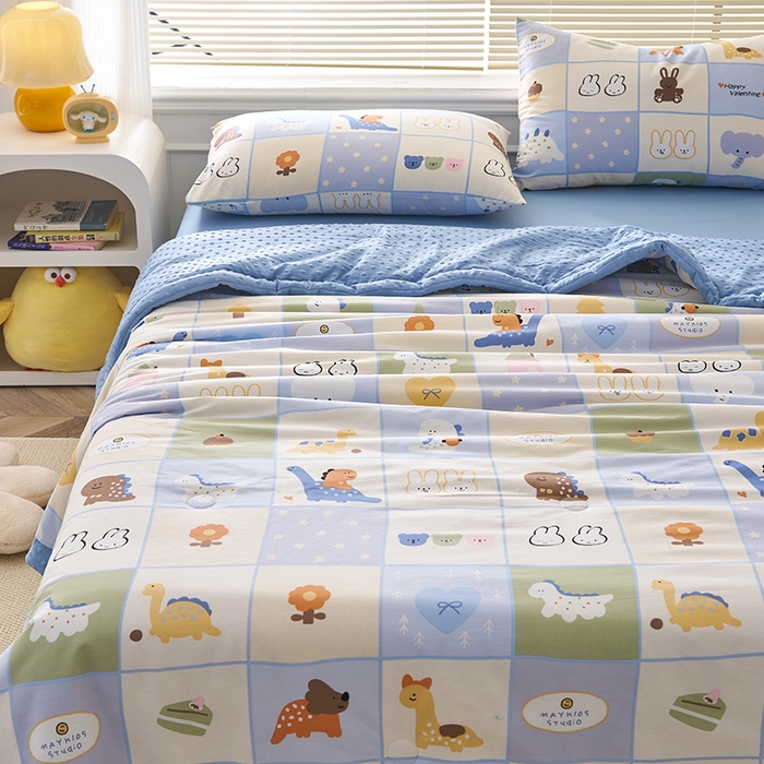 91家纺网 家纺一手货源 找家纺 暖阳 2025年新款纯棉豆豆夏被夏凉被被子被芯 豆豆-蜡笔画