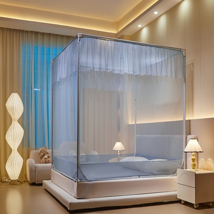 91家纺网 家纺一手货源 找家纺 卓尔居 2025绗绣编织防摔蚊帐-夏至 夏至-浅蓝