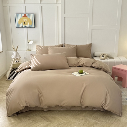 91家纺网 家纺一手货源 找家纺 卢赛尔 2025新款全13372纯色单被套 浅咖色