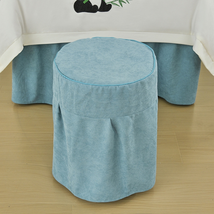 91家纺网 家纺一手货源 找家纺 不打烊家纺 2025新款贡缎绣花熊猫系列美容床罩 米白色拼绿色