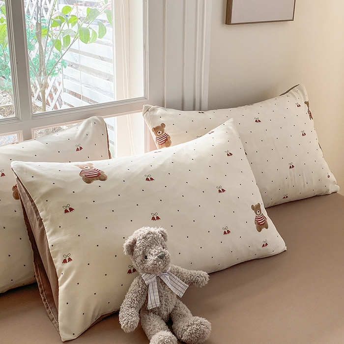 91家纺网 家纺一手货源 找家纺 富缦庭2025新款A类针织双层纱四件套叮当熊