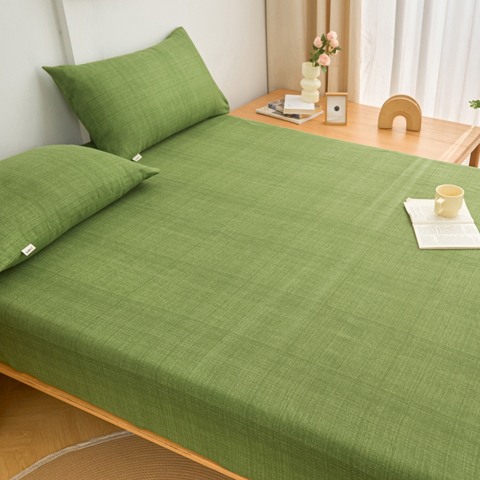 91家纺网 家纺一手货源 找家纺 首爱2025新款原棉老粗布床笠支持特殊规格定制 常年不断货 大批量供应  嫩緑