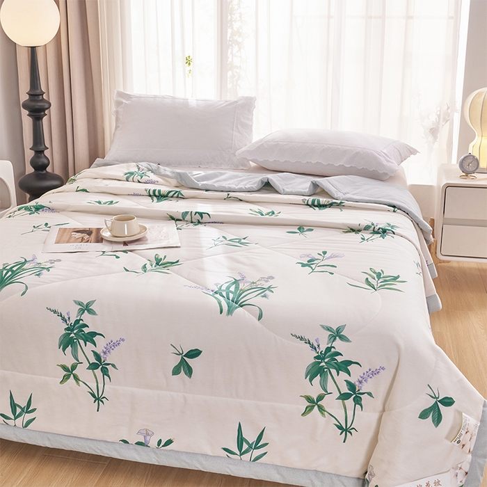 91家纺网 家纺一手货源 找家纺 羽梦家纺2025新款新疆棉花全棉夏凉被 梦境幽蓝