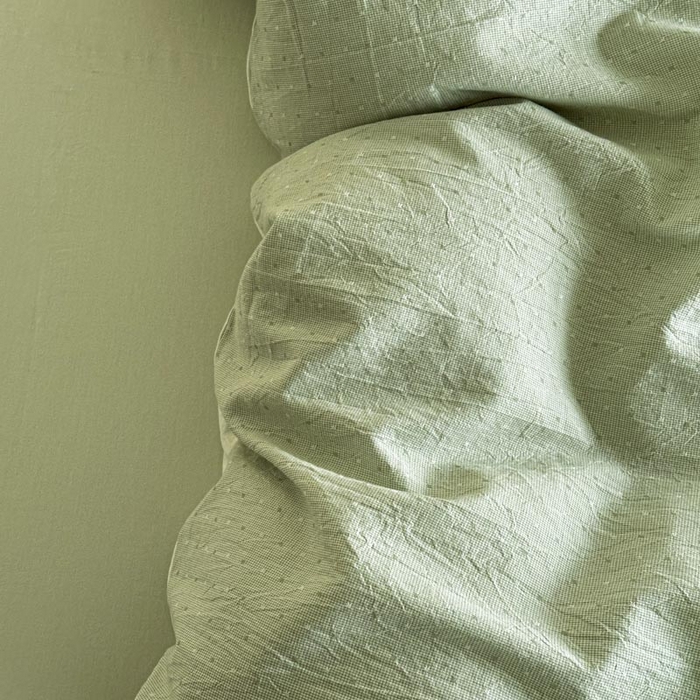 91家纺网 家纺一手货源 找家纺 ab家纺 2025新款小碎花三层纱 波尔卡-绿