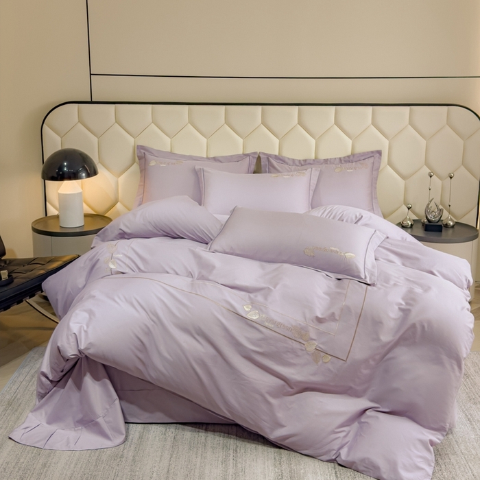 91家纺网 家纺一手货源 找家纺 （总）U品汇  2025新款纯棉全棉长绒棉刺绣绣花高端礼盒四件套-叶夕