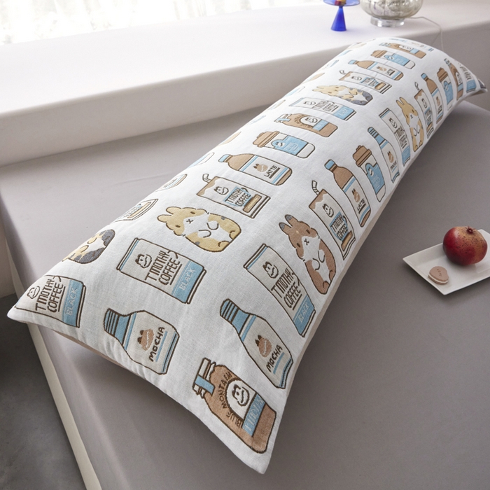 91家纺网 家纺一手货源 找家纺 爱港家纺 2025新款全棉纱布长枕套，双人 单人 情侣款纯棉枕套 百味人生