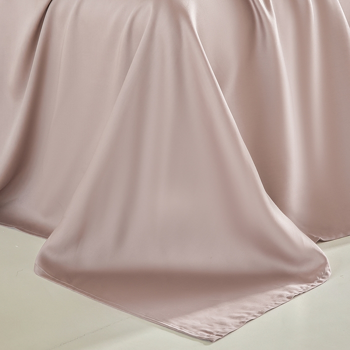 91家纺网 家纺一手货源 找家纺 618家纺 2025新款60SA类100支纯色系列进口兰精天丝四件套 豆沙紫