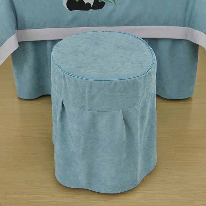 91家纺网 家纺一手货源 找家纺 不打烊家纺 2025新款贡缎绣花熊猫系列美容床罩 绿色