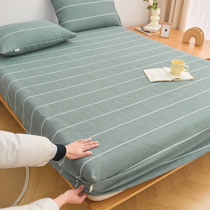 91家纺网 家纺一手货源 找家纺 首爱2025新款原棉老粗布床笠支持特殊规格定制 常年不断货 大批量供应  初见