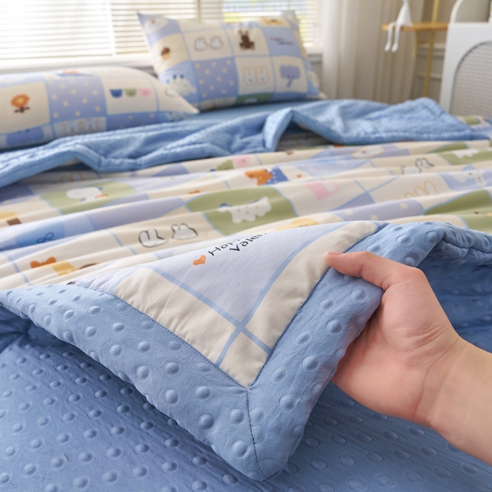 91家纺网 家纺一手货源 找家纺 暖阳 2025年新款纯棉豆豆夏被夏凉被被子被芯 豆豆-蜡笔画