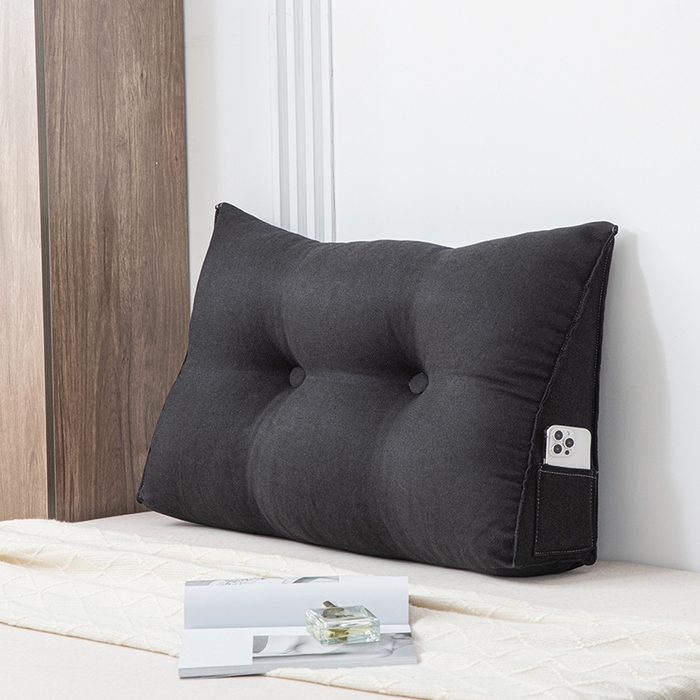 91家纺网 家纺一手货源 找家纺 美达人2025新款韩国绒三角靠背 三角单人  黑灰