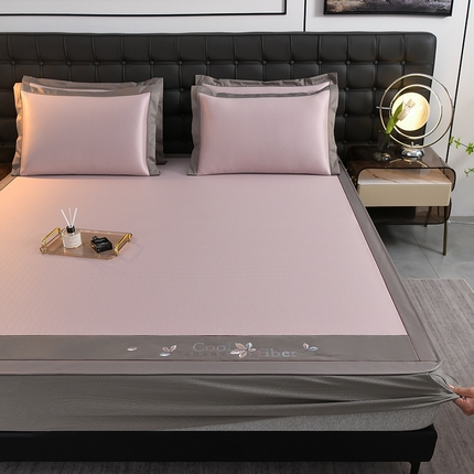 91家纺网 家纺一手货源 找家纺 （总）小牛席业2025新款A类满天星枫叶凉感冰丝席（床笠款）系列凉席藤席冰藤席冰丝席竹席草席空调席乳胶席豆豆席