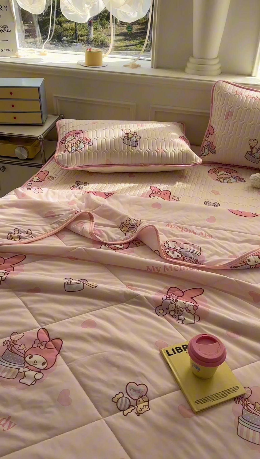 91家纺网 家纺一手货源 找家纺 希诺2025春夏新款小版三丽鸥凉感夏被夏凉被空调被 甜心美乐蒂