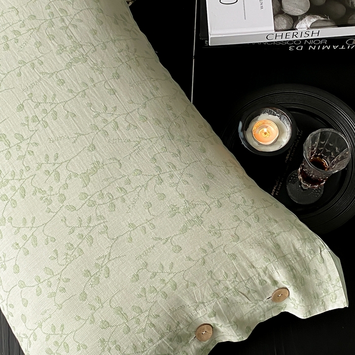 91家纺网 家纺一手货源 找家纺 旷野 2025新款全棉色织提花四件套 山野-绿