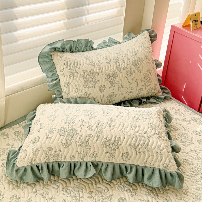 91家纺网 家纺一手货源 找家纺 纽缦家纺2025新款云感提花双层纱夹棉床垫 海像森林