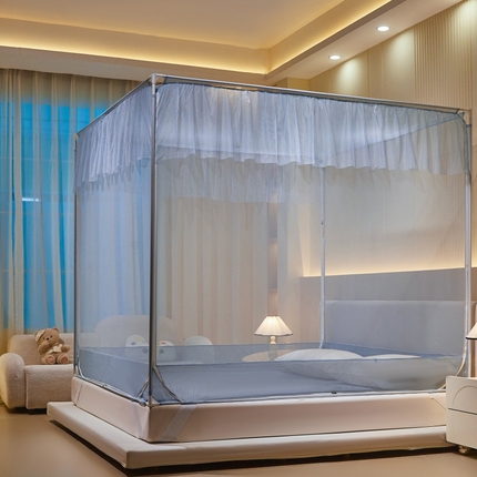 卓尔居 2025绗绣编织防摔蚊帐-夏至 夏至-浅蓝