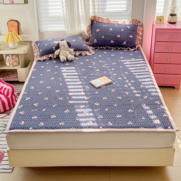 91家纺网 家纺一手货源 找家纺 纽缦家纺2025新款云感提花双层纱夹棉床垫 大吉大厘