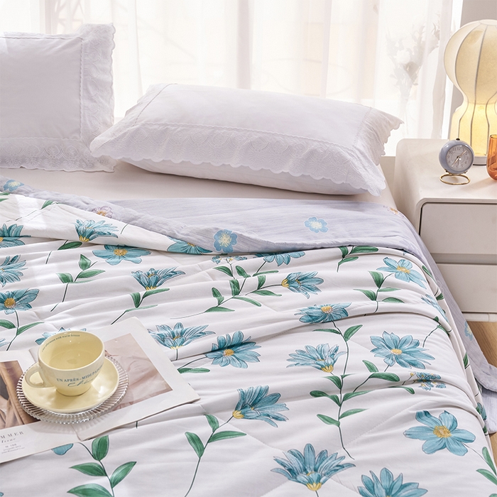 91家纺网 家纺一手货源 找家纺 羽梦家纺2025新款新疆棉花全棉夏凉被 梦田兰