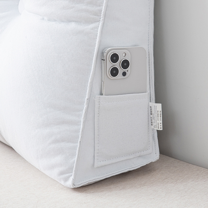 91家纺网 家纺一手货源 找家纺 美达人2025新款麻布珍珠棉三角靠背 亚麻单人屿白