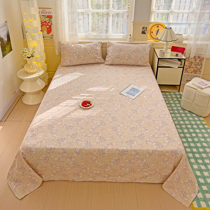 91家纺网 家纺一手货源 找家纺 纽缦家纺 2025新款云感提花双层纱床单 爱如星辰